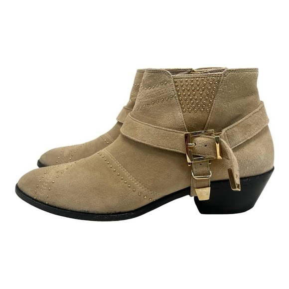 Anine Bing Bianca Tan Suede Studded Harness Casual Bohemian Ankle Boots Women 39 - Picture 2 of 15
